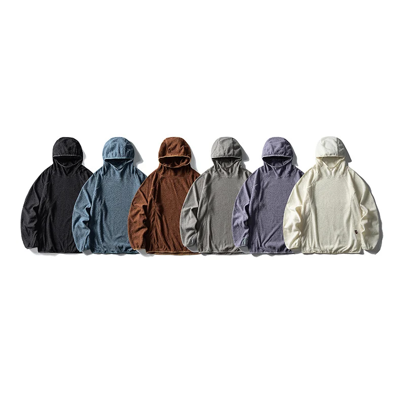 Unisex Oversize Teddy-Fleece Hoodie mit Kapuze, elastischem Saum und Raglanärmeln Drune