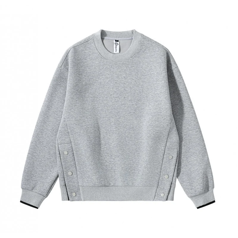 Unisex Oversize-Sweatshirt mit seitlichen Druckknopfleisten, Rippbündchen und Rundhals Drune
