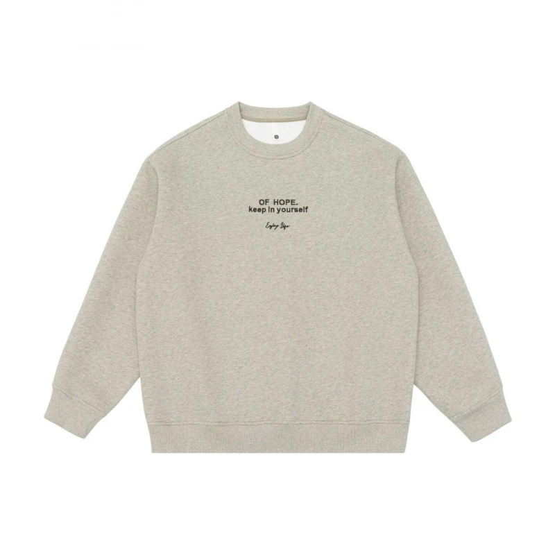 Unisex Oversize-Sweatshirt mit minimalistischer Bruststickerei und geripptem Saum Drune