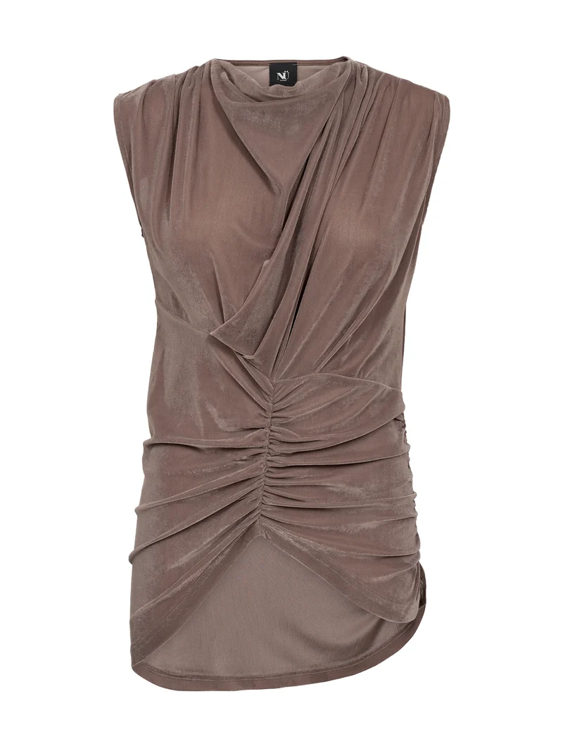 FLORRIE top - Dark taupe